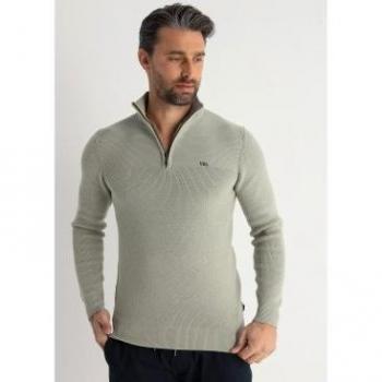 Prenda Hombre 670167132: Jersey Gris 3XL, Cuello Perkins, Cremallera – Victorio & Lucchino
