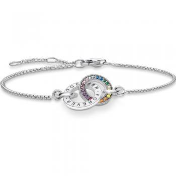 Sterling Silver Women's Bracelet with Rainbow Colored Stones by Thomas Sabo (A1551-318-7-L19V)