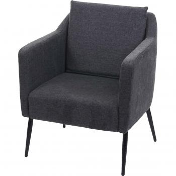 Chaise de Relaxation Design Tissu Gris Foncé