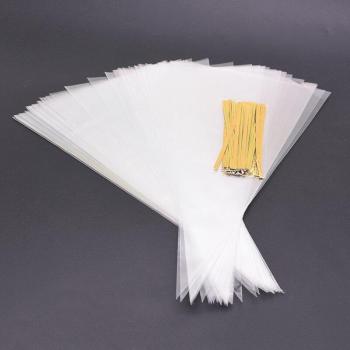 50 Pack Clear Plastic Triangular Bags for Cake Decoration