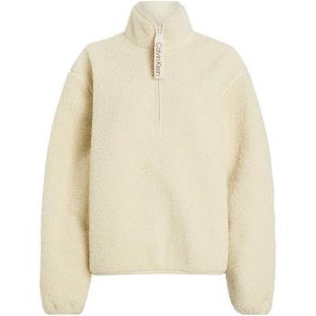 Felpa da uomo con collo alto e mezza zip Calvin Klein, beige, taglia S