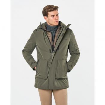 Parka de hombre en verde con cremallera Spagnolo