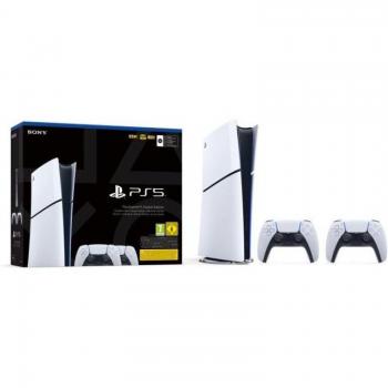 Sony PlayStation5 (Digital) Slim Bundle mit zweitem DualSense Wireless-Controller, Spielkonsole, Schwarz, Weiss