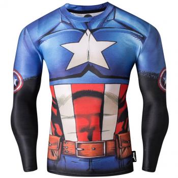 FRINGOO® Men's Compression Superhero Base Layer Long Sleeve T-Shirt