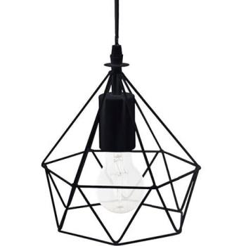 Lámpara de Suspensión Metalizada Well Home Negra Ø19x22