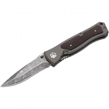 Böker Leopard Damascus II Pocket Knife with Ziricote Wood