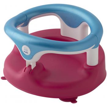 Rotho BabyBadeSitz Raspberry Pearl, aufklappbarer Ring, 7–16 Monate