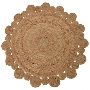H&s collection alfombra con borde de flores natural 90 cm