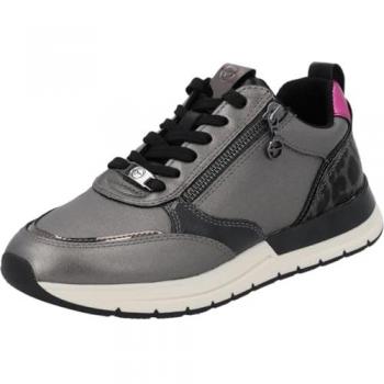 Silver Infinity Leather Lace-Up Sneakers – Tamaris Women's Edition (6)