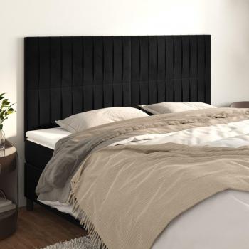 Accessoires de chambre : têtes de lit velours noir – 4 pcs, 80 × 5 × 78 cm
