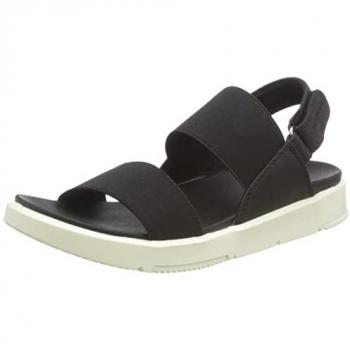 Hush Puppies Selena zwart dames klittenband plat sandal