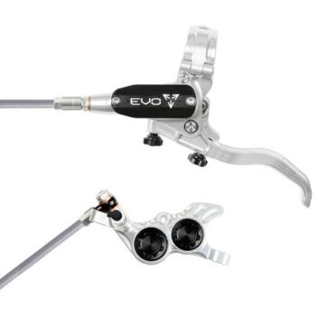 Hope Tech 4 EVO GR4 Hydraulic Disc Brake – Silver/Black, Front Right Hand, Braided