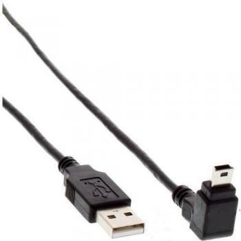 InLine® USB 2.0 Mini-Kabel, oben abgewinkelt 90°, schwarz, 2m