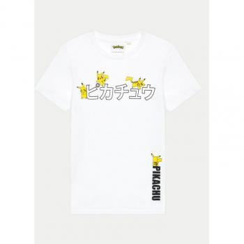 Bianco Regular Fit T-Shirt Uomo Pikachu OVS