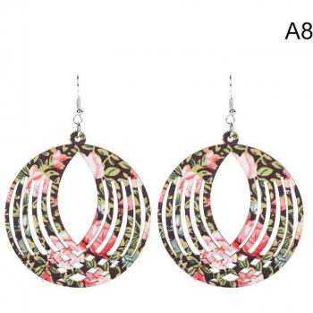 Korean Style Wooden Dangle Earrings
