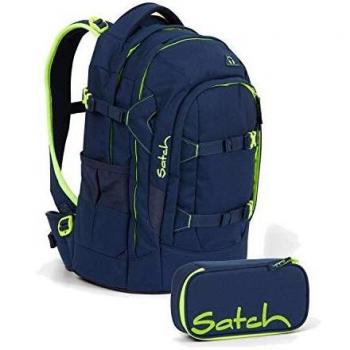 Satch Pack “Toxic Yellow” Schulrucksack Set – 2‑teiliges Duo