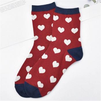 Calcetines Estilo Harajuku con Corazones para Mujeres