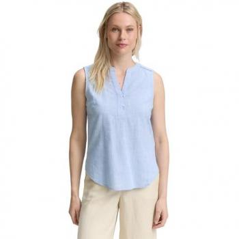 Blusa de Verano TOM TAILOR Azul Claro y Blanco