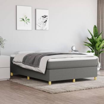 VIDAXL Letto adulto, Giroletto a Molle, Letto matrimoniale Grigio Scuro 140x190 cm in Tessuto