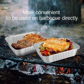 10 Pcs 2200ML Heavy Duty Aluminum Foil Pans for Grilling
