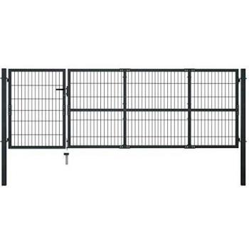 VidaXL Vrtna vrata sa stupovima čelična 350 x 100 cm antracit