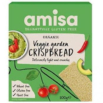 Amisa Organic Gluten Free Veggie Garden Crisp Bread 100g (Pack of 4)
