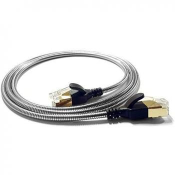 WantecWire gepanzertes 5m Patchkabel CAT6a silber