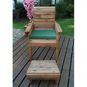 Green Lounger Chair with Cushion