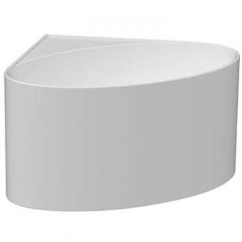 Baignoire à angle ovale en acrylique blanc mat – 176 L – 100 x100 x58 cm (MARTA)