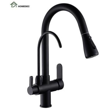 Fregadero de Cocina Grifo Negro con Filtro