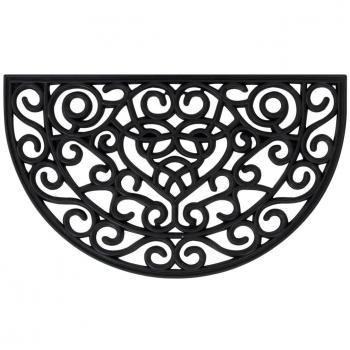 VidaXL Half Round Rubber Door Mat 45x75cm