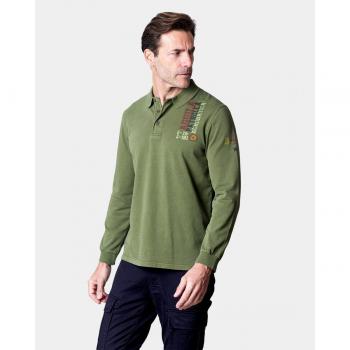 Polo Patrulla Águila Verde Khaki para Hombre Spagnolo