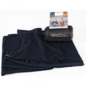 Cocoon Merino Wool-Silk Travel Blanket Graphite Blue 180 x 140 cm