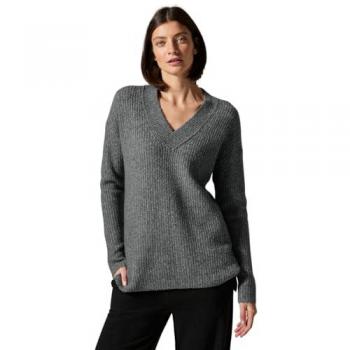 V‑Nacht Pullover Cecil – Grau, Damen, 42 cm