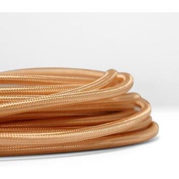 Cordino elettrico rivestito seta oro rosa