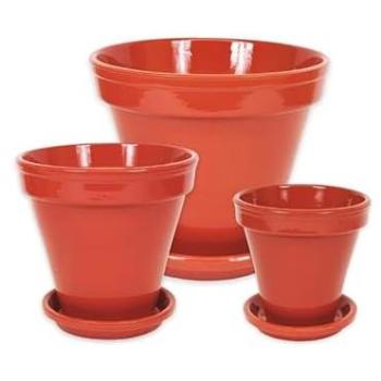 Red Verano Hand‑Dipped Pot Collection – 3 Pots & Drainage (16–29 cm)