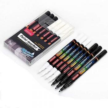 ZEYAR Acrylic Paint Marker Set, Water-Based, Extra Fine Point, 7 Colors