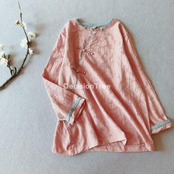 Blusa de Lino Estilo Hanfu