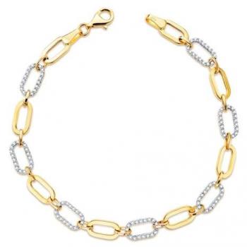 Luz de Plata y Oro 18k – Pulsera
