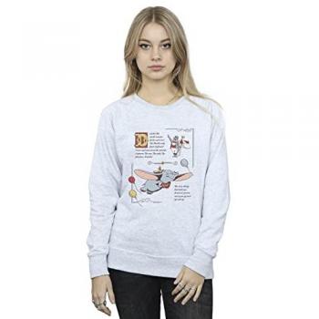 Women’s Dumbo Storybook Page Sweatshirt – Grey/M