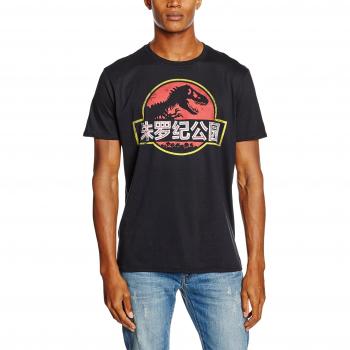 Pull-over noir pour hommes, motif Jurassic Park chinois – M