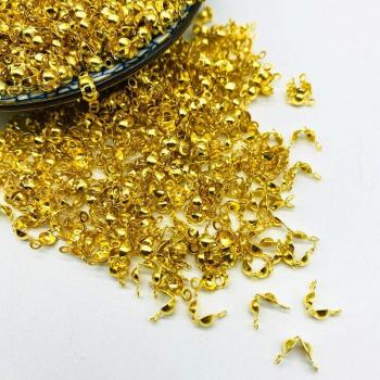 100 Conectores Calotte para Cadena de Bolas, 4x7mm, Joyería DIY
