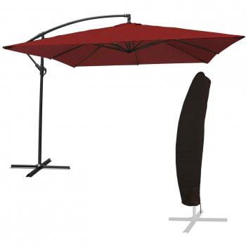 Parasole molokai offset quadrato 2,7x2,7m rosso + copertura