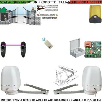 Motori Braccio Articolato 220V 250Nm Apricancello Automatico Cancello 5m 2 Ante 0,5-2,5m Central