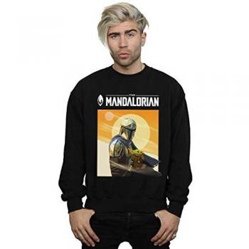 Star Wars Men's The Mandalorian The Child Two Moons Sweatshirt Black Large