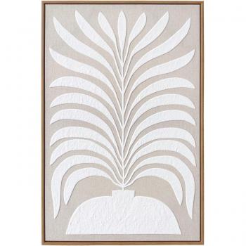 Toile Décorative Lin 3D Blanc 72x52cm
