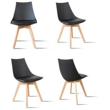 Lot 4 chaises noires style scandinave – Prague