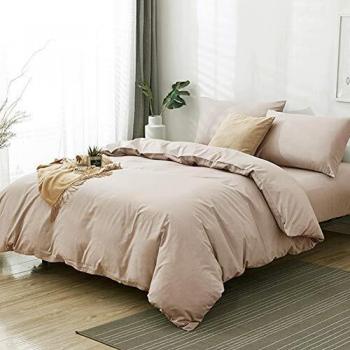 Fityou Collection Béton Beige : Couette 200x200 cm + 2 Taies 50x80 cm