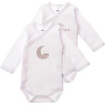 Body LILIPUT Kleine Träumer, Jungen, Gr. 50/56, weiß, 100% Baumwolle, kurz, V-Ausschnitt, im 2er-Pack mit süßen Prints