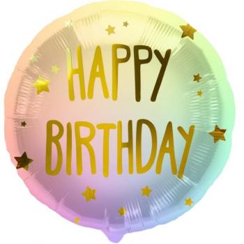 Happy Birthday Ombre Sternchen Folienballon 45cm
